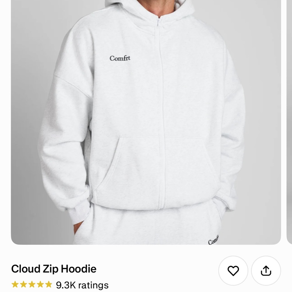 NWT Comfrt Cloud Zip Hoodie XL